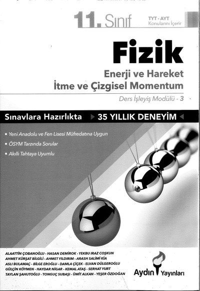 FİZİK ENERJİ VE HAREKET İTME VE ÇİZGİSEL MOMENTUM Fotokopi GO - Tüm Sınavlarda Daha İleriye