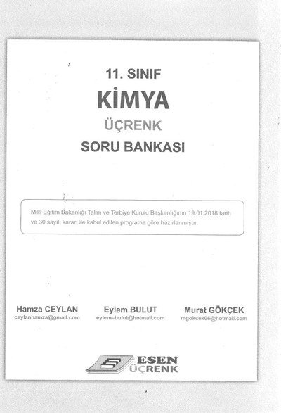 KİMYA ÜÇRENK SORU BANKASI Fotokopi GO - Tüm Sınavlarda Daha İleriye