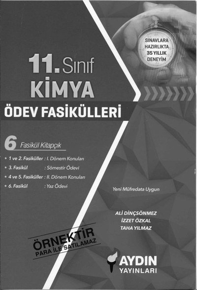 KİMYA ÖDEV FASİKÜLLERİ 6 FASİKÜL KİTAPÇIK Fotokopi GO - Tüm Sınavlarda Daha İleriye