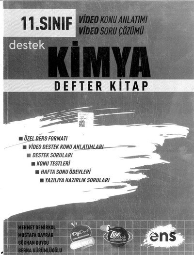 KİMYA DEFTER KİTAP KONU ANLATIMI SORU ÇÖZÜMÜ Fotokopi GO - Tüm Sınavlarda Daha İleriye