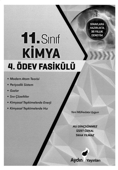 KİMYA 4. ÖDEV FASİKÜLÜ Fotokopi GO - Tüm Sınavlarda Daha İleriye