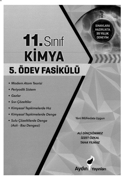KİMYA 5. ÖDEV FASİKÜLÜ Fotokopi GO - Tüm Sınavlarda Daha İleriye