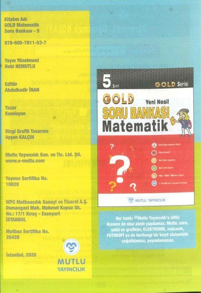 GOLD SORU BANKASI MATEMATİK Fotokopi GO - Tüm Sınavlarda Daha İleriye