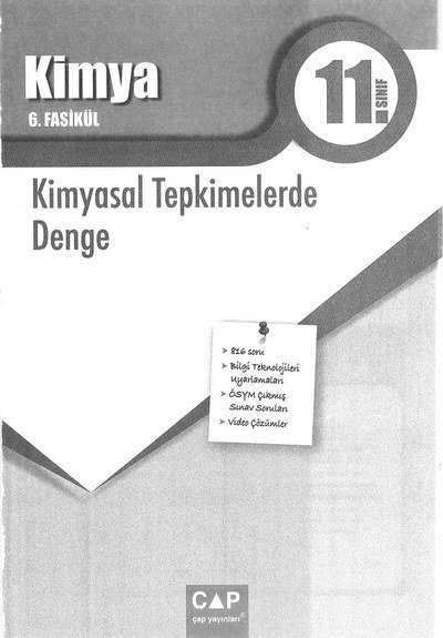 KİMYA 6. FASİKÜL KİMYASAL TEPKİMELERDE DENGE Fotokopi GO - Tüm Sınavlarda Daha İleriye