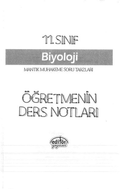 BİYOLOJİ ÖĞRETMENİN DERS NOTLARI Fotokopi GO - Tüm Sınavlarda Daha İleriye