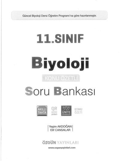 BİYOLOJİ KONU ÖZETLİ SORU BANKASI Fotokopi GO - Tüm Sınavlarda Daha İleriye