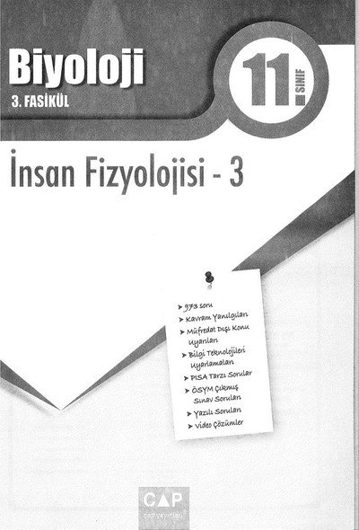 BİYOLOJİ 3. FASİKÜL İNSAN FİZYOLOJİSİ -3 Fotokopi GO - Tüm Sınavlarda Daha İleriye