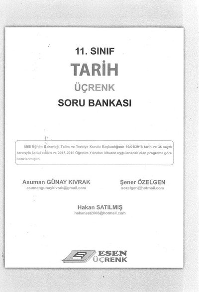TARİH ÜÇRENK SORU BANKASI Fotokopi GO - Tüm Sınavlarda Daha İleriye