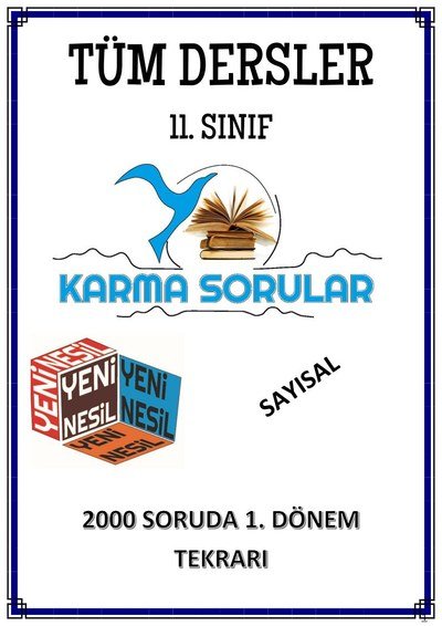 TÜM DERSLER 2000 SORUDA 1. DÖNEM TEKRARI SAYISAL Fotokopi GO - Tüm Sınavlarda Daha İleriye