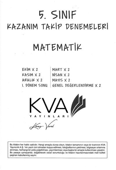 KAZANIM TAKİP DENEMELERİ MATEMATİK Fotokopi GO - Tüm Sınavlarda Daha İleriye