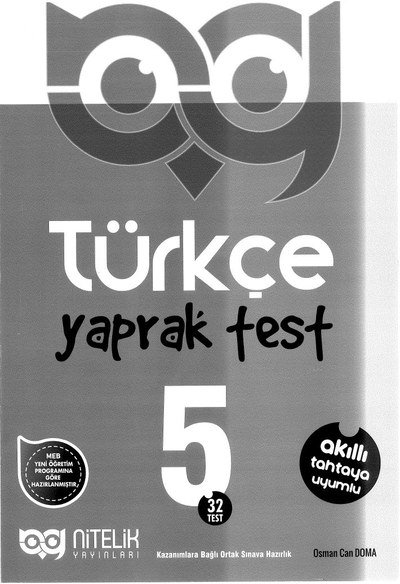 TÜRKÇE YAPRAK TEST Fotokopi GO - Tüm Sınavlarda Daha İleriye