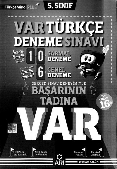 VAR TÜRKÇE DENEME SINAVI Fotokopi GO - Tüm Sınavlarda Daha İleriye