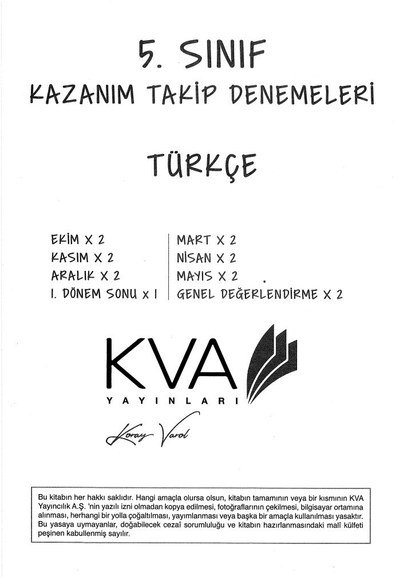 KAZANIM TAKİP DENEMELERİ TÜRKÇE Fotokopi GO - Tüm Sınavlarda Daha İleriye