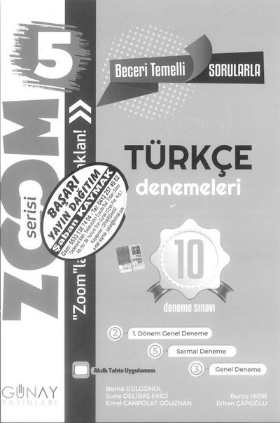 TÜRKÇE DENEMELERİ 10 DENEME SINAVI Fotokopi GO - Tüm Sınavlarda Daha İleriye