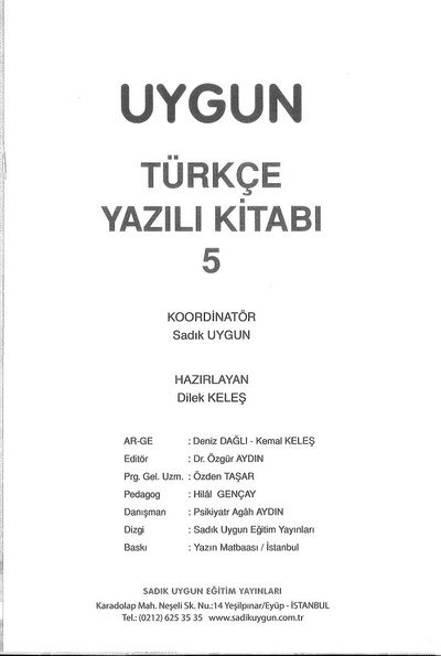 UYGUN TÜRKÇE YAZILI KİTABI Fotokopi GO - Tüm Sınavlarda Daha İleriye