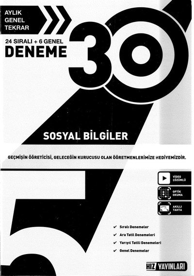 SOSYAL BİLGİLER 30 DENEME Fotokopi GO - Tüm Sınavlarda Daha İleriye