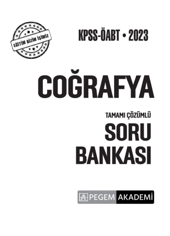 COĞRAFYA TAMAMI ÇÖZÜMLÜ SORU BANKASI Fotokopi GO - Tüm Sınavlarda Daha İleriye