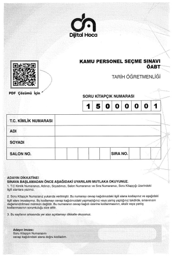 TARİH ÖĞRETMENLİĞİ 6*75 DENEME Fotokopi GO - Tüm Sınavlarda Daha İleriye