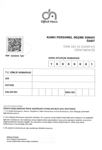 TÜRK DİLİ VE EDEBİYATI ÖĞRETMENLİĞİ 6*75 DENEME Fotokopi GO - Tüm Sınavlarda Daha İleriye