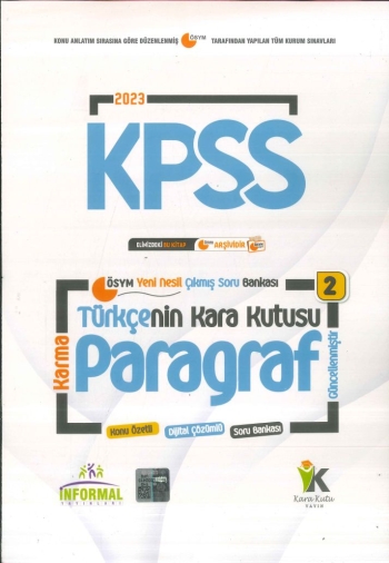 TÜRKÇENİN KARA KUTUSU PARAGRAF (KARMA) Fotokopi GO - Tüm Sınavlarda Daha İleriye