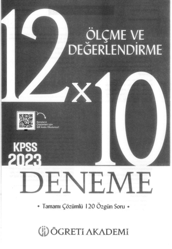 ÖLÇME VE DEĞERLENDİRME 12*10 ÇÖZÜMLÜ DENEME Fotokopi GO - Tüm Sınavlarda Daha İleriye