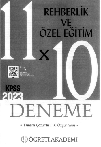 REHBERLİK VE ÖZEL EĞİTİM 11*10 DENEME ÇÖZÜMLÜ Fotokopi GO - Tüm Sınavlarda Daha İleriye