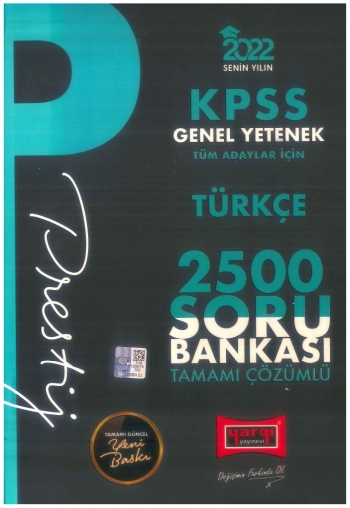PRESTİJ SERİSİ TÜRKÇE 2500 SORU BANKASI ÇÖZÜMLÜ Fotokopi GO - Tüm Sınavlarda Daha İleriye