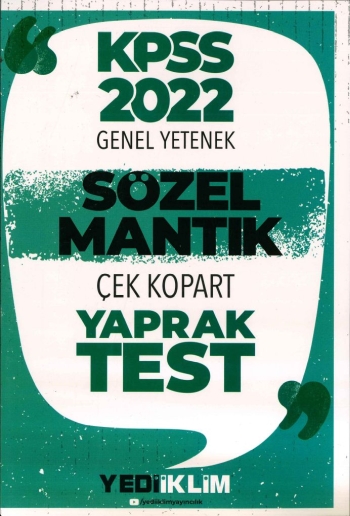 SÖZEL MANTIK ÇEK KOPART YARAK TEST Fotokopi GO - Tüm Sınavlarda Daha İleriye