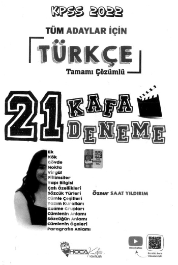 TÜRKÇE 21 KAFA DENEME ÇÖZÜMLÜ Fotokopi GO - Tüm Sınavlarda Daha İleriye