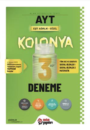 AYT Eşit Ağırlık Sözel Kolonya 3 Deneme Fotokopi GO - Tüm Sınavlarda Daha İleriye