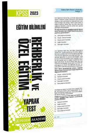 Rehberlik ve Özel Eğitim Yaprak Test Fotokopi GO - Tüm Sınavlarda Daha İleriye