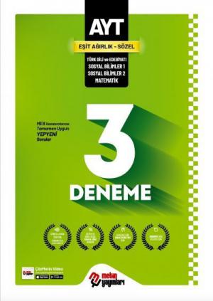 AYT Eşit Ağırlık Sözel 3 Deneme Fotokopi GO - Tüm Sınavlarda Daha İleriye