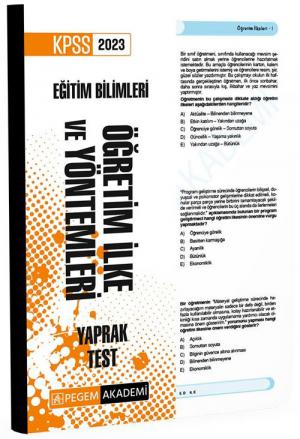 Öğretim İlke ve Yöntemleri Yaprak Test Fotokopi GO - Tüm Sınavlarda Daha İleriye