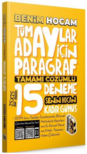 Tüm Adaylar İçin Paragraf Tamamı Çözümlü 15 Deneme Fotokopi GO - Tüm Sınavlarda Daha İleriye