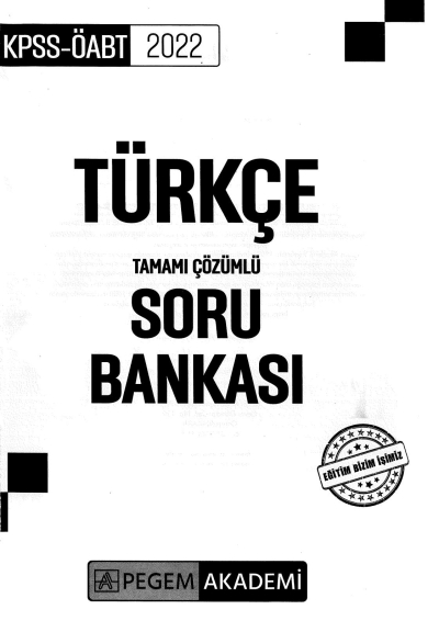 TÜRKÇE TAMAMI ÇÖZÜMLÜ SORU BANKASI Fotokopi GO - Tüm Sınavlarda Daha İleriye