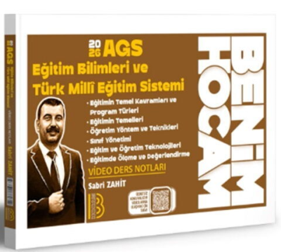 2026 AGS Eğitim Bilimleri ve Türk Milli Eğitim Sistemi Video Ders Notları SABRİ HOCA Benim Hocam Yayınları Fotokopi GO - Tüm Sınavlarda Daha İleriye