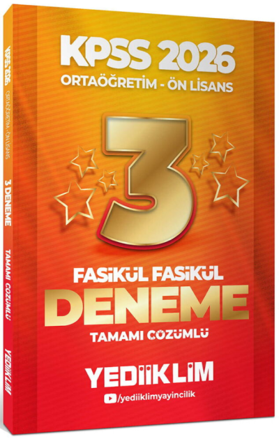 2026 Kpss Ortaöğretim-Önlisans Genel Yetenek Genel Kültür Tamamı Çözümlü 3 Yıldız Fasikül Deneme Yediiklim Yayınları Fotokopi GO - Tüm Sınavlarda Daha İleriye