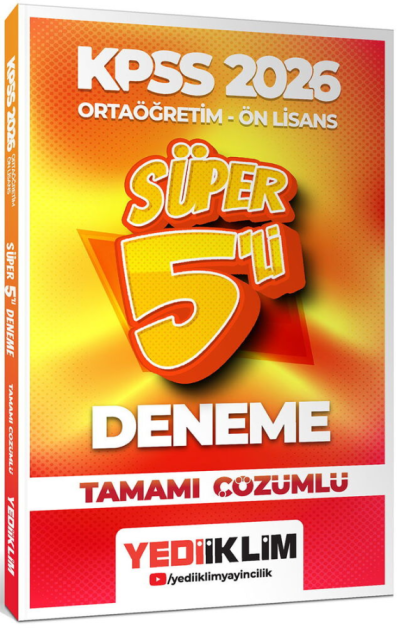 2026 Kpss Ortaöğretim-Önlisans Genel Yetenek Genel Kültür Tamamı Çözümlü Süper 5 Deneme Yediiklim Yayınları Fotokopi GO - Tüm Sınavlarda Daha İleriye
