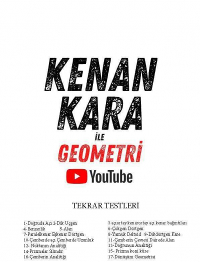 Kenan Kara Geometri Tekrar testleri Fotokopi GO - Tüm Sınavlarda Daha İleriye