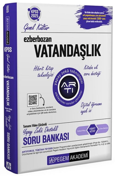 KPSS Vatandaşlık Ezberbozan Soru Bankası Video Çözümlü Pegem Akademi Yayınları Fotokopi GO - Tüm Sınavlarda Daha İleriye
