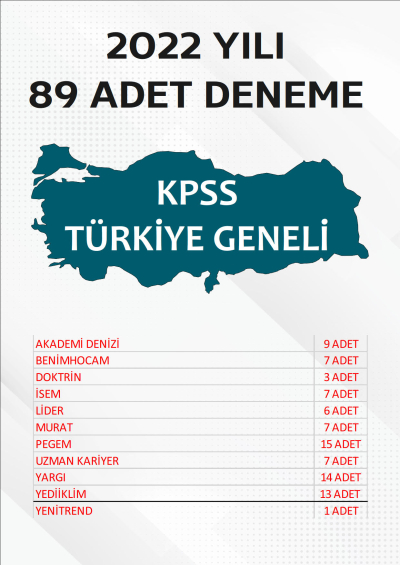 89 ADET TG DENEME 2022 YILI TG LİSTEMİZDEKİ TÜM YAYINLARI KAPSAR (TG160-TG170 ARASI) Fotokopi GO - Tüm Sınavlarda Daha İleriye