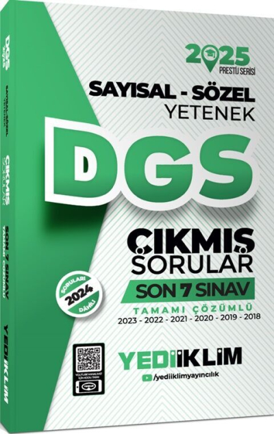 2025 DGS Sayısal Sözel Yetenek Tamamı Çözümlü Son 7 Sınav Çıkmış Sorular Yediiklim Yayınları Fotokopi GO - Tüm Sınavlarda Daha İleriye