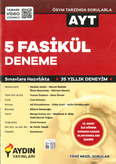 AYT 5 Fasikül Deneme Fotokopi GO - Tüm Sınavlarda Daha İleriye