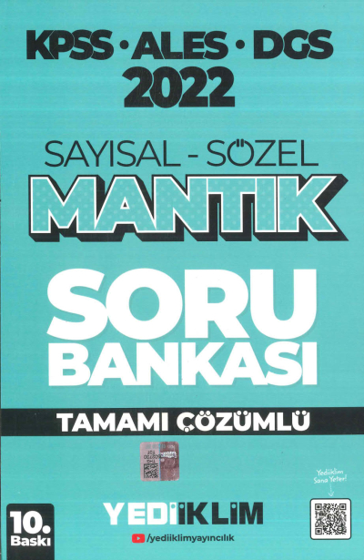 KPSS ALES DGS SAYISAL-SÖZEL MANTIK SORU BANKASI TAMAMI ÇÖZÜMLÜ Fotokopi GO - Tüm Sınavlarda Daha İleriye