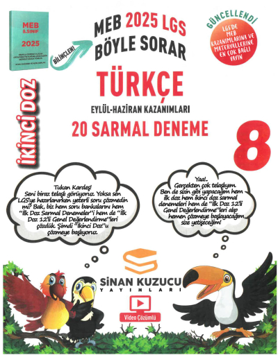Sinan Kuzucu Yayınları 8. Sınıf İkinci Doz Türkçe 20 Sarmal Deneme Fotokopi GO - Tüm Sınavlarda Daha İleriye