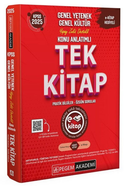 2025 KPSS Genel Yetenek Genel Kültür Konu Anlatımlı Tek Kitap Pegem Akademi Yayıncılık Fotokopi GO - Tüm Sınavlarda Daha İleriye