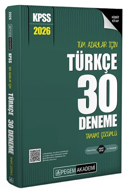 2026 KPSS Tüm Adaylar İçin Türkçe 30 Deneme Tamamı Çözümlü Pegem Yayınları Fotokopi GO - Tüm Sınavlarda Daha İleriye