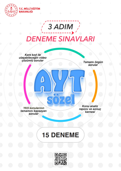 3 Adım Deneme Sınavları AYT Sözel 15 Deneme Fotokopi GO - Tüm Sınavlarda Daha İleriye