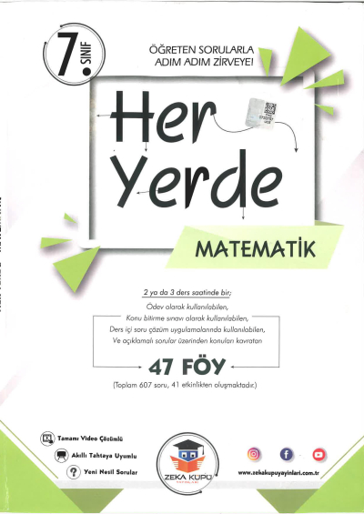 7. Sınıf Her Yerde Matematik Soru Bankası Zeka Küpü Yayınları Fotokopi GO - Tüm Sınavlarda Daha İleriye