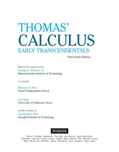 THOMAS CALCULUS (13. BASKI) Fotokopi GO - Tüm Sınavlarda Daha İleriye